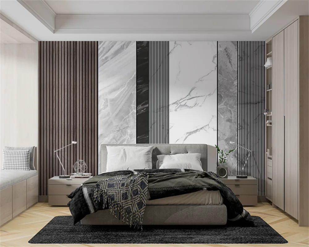 Beibehang Sfondi Personalizzati Nordic Semplice Marmo Parquet Carta Da Parati Soggiorno Divano Tv Sfondo Papel De Parede