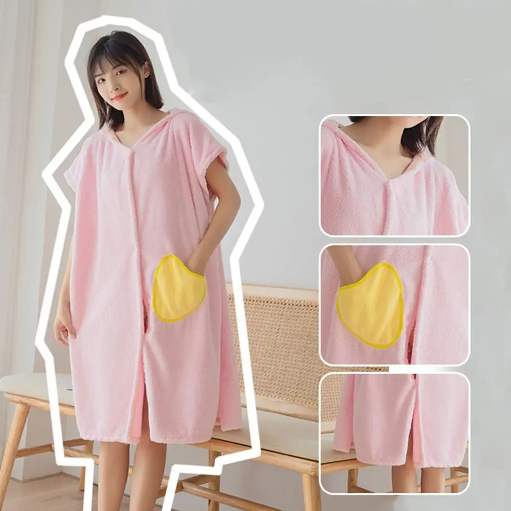 Description Picture 5 of itemWearable Hooded Bathrobe Spa Dress,Sauna Towels,Multi-function Coral Velvet Bath Towel,Quick-Drying Bathroom Supplies