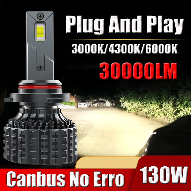 

2PCS H7 LED Canbus H4 H1 H3 H9 H11 9005 HB3 HB4 9006 9012 880 Car Headlight Bulbs 3000K 4300K 30000LM 6000K Auto Fog Lights Lamp
