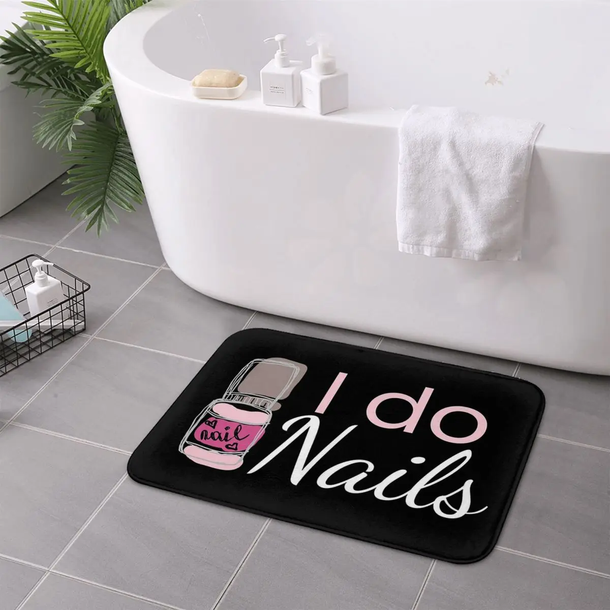 I Do Nails Fingernail Manicure Studio Non-slip Doormat Floor Mat Sand Scraping Carpet Rug for Kitchen Entrance Home Footpad Mats 4