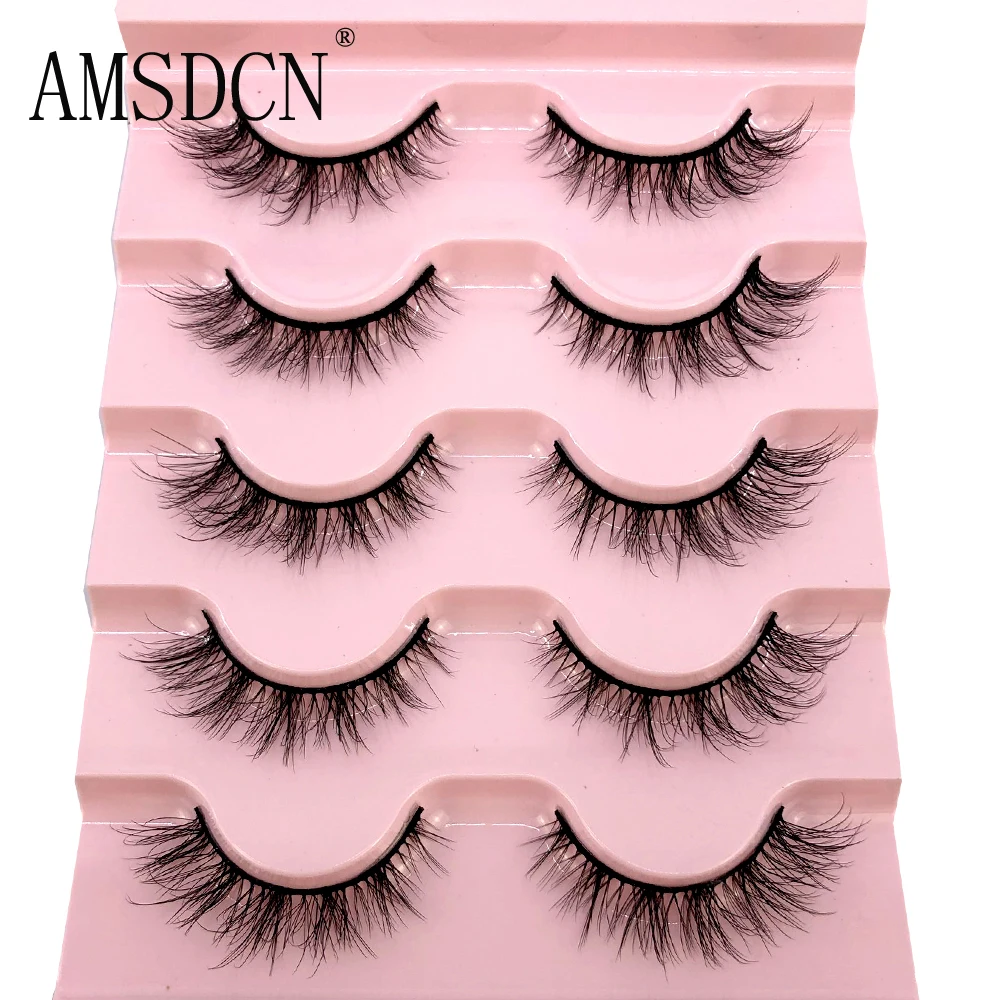 New 5 pairs natural fluffy 3D mink false eyelashes fake lashes makeup kit Mink Lashes extension eye lashes short eyelashes