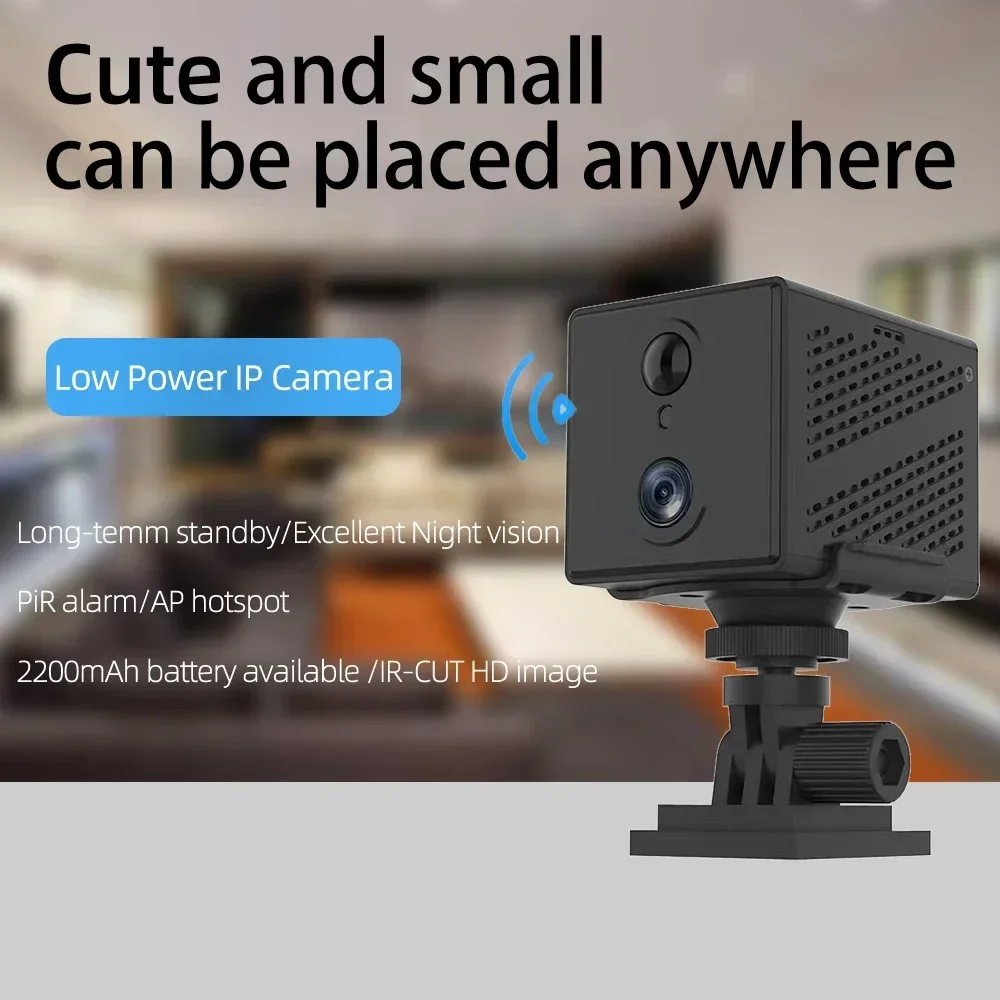 PEGATAH 5MP HD 4G WiFi Mini Camera Indoor Night Vision Surveillance Security Monitoring 2200mAh Battery Low Power Home Camera