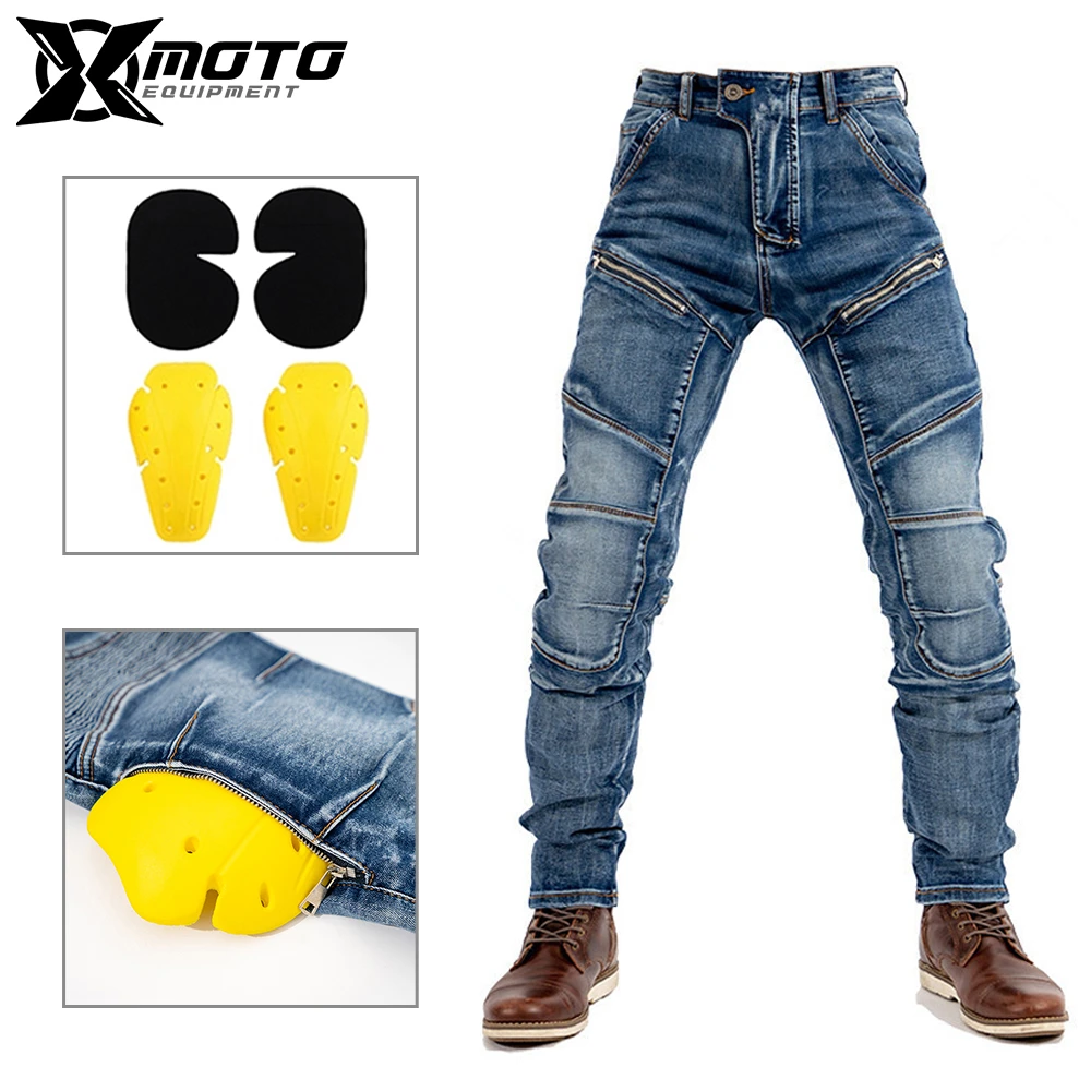 Motorcycle Pants Men Moto Jeans Protective Gear Touring Motorbike