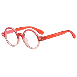 Vintage Unisex Round Anti - Blue Light Glasses - Fashionable Retro Eyewear (Red Pink)