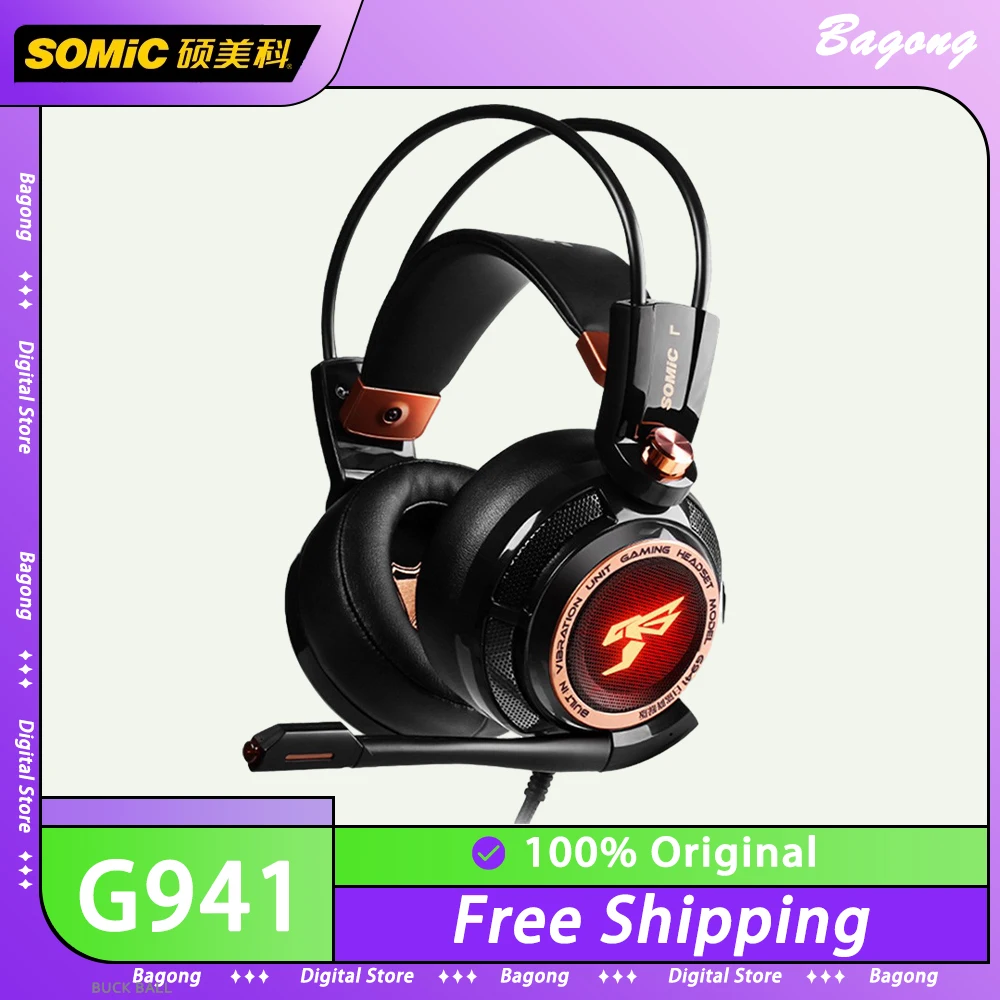 

Somic G941anc Headphone Gaming Wired Headset Microphone Active Noise Reduction 7.1 Vibration Stereo Sound Recognition Man Gifts