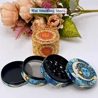 1.6/2/2.5inch Moon Herb Grinder Boho Sun 4-layer Manual Salt Spice Mill Pepper Mortar Tobacco Grass Raw Grinder Smoking Tool 1