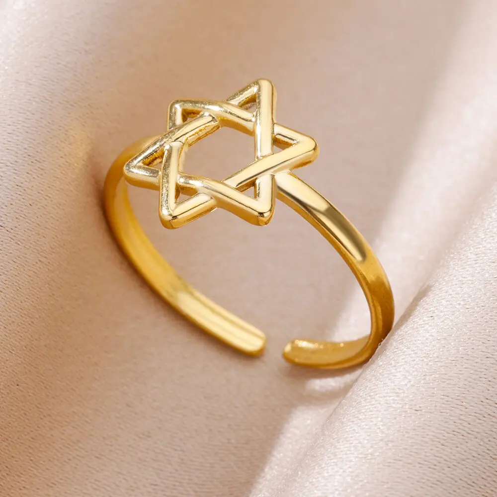 Stainless Steel Star Rings for Women Gold Color