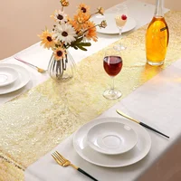 Gold Table Runner Metallic Glitter Table Cloths Runner Metallic Roll Rectangle for Birthday Wedding Home Christmas Table Decor 4