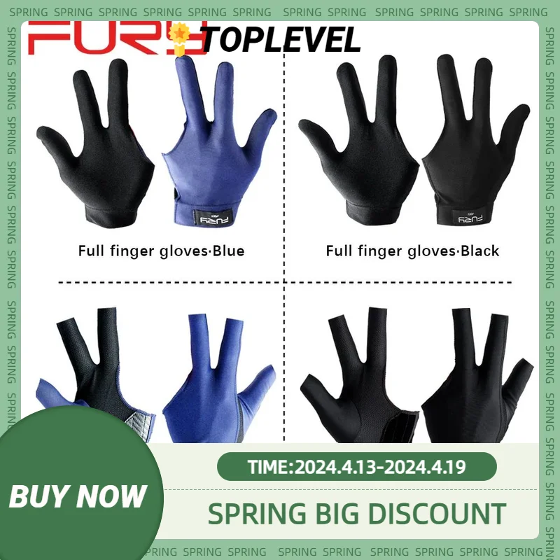 Original FURY Gloves Billiard Gloves Blue/Black Non-slip Lycra Fabric Pool Gloves Snooker Glove Billiard Accessories