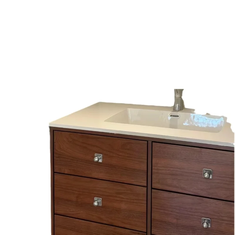 

Middle ancient style solid wood bathroom cabinet combination bathroom sink, washbasin, washbasin, washbasin, rock panel wall mou