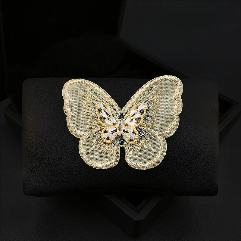 

Fabric Butterfly Brooch High-End Women's Suit Clothes Accessories Collar Pins Chest Anti-Exposure Cardigan Buckle Jewelry 5335