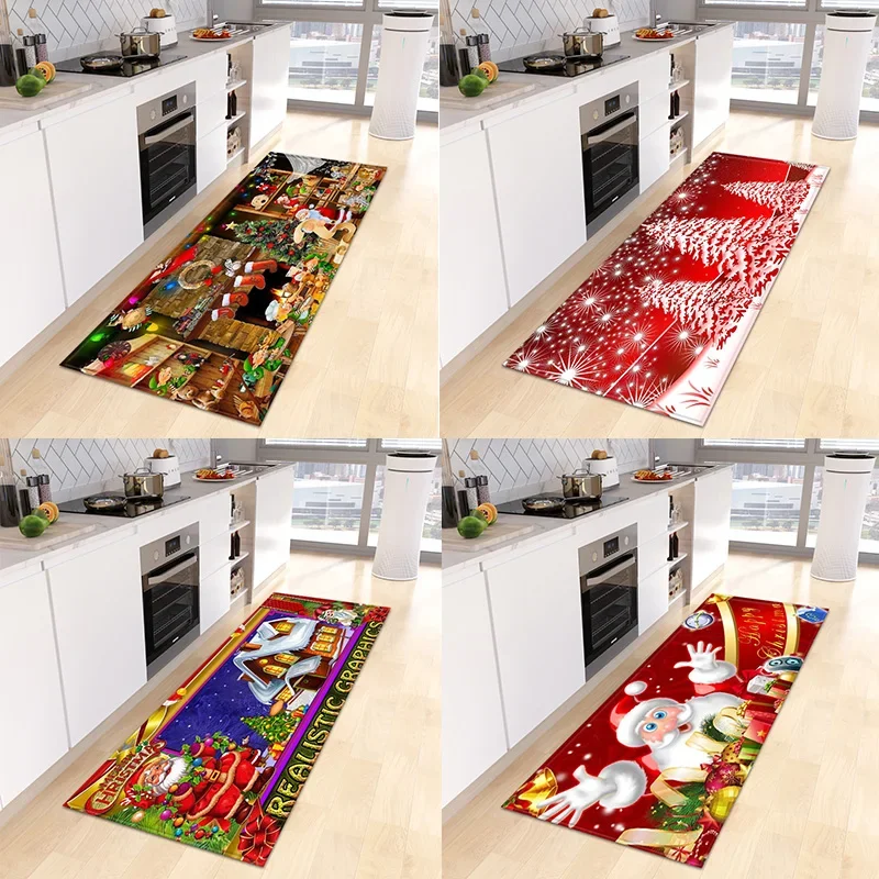 

Customizable Kitchen Mats Corridor Bathroom Living Room Carpet DoorHome Bedroom Floor Balcony Anti-slip Christmas