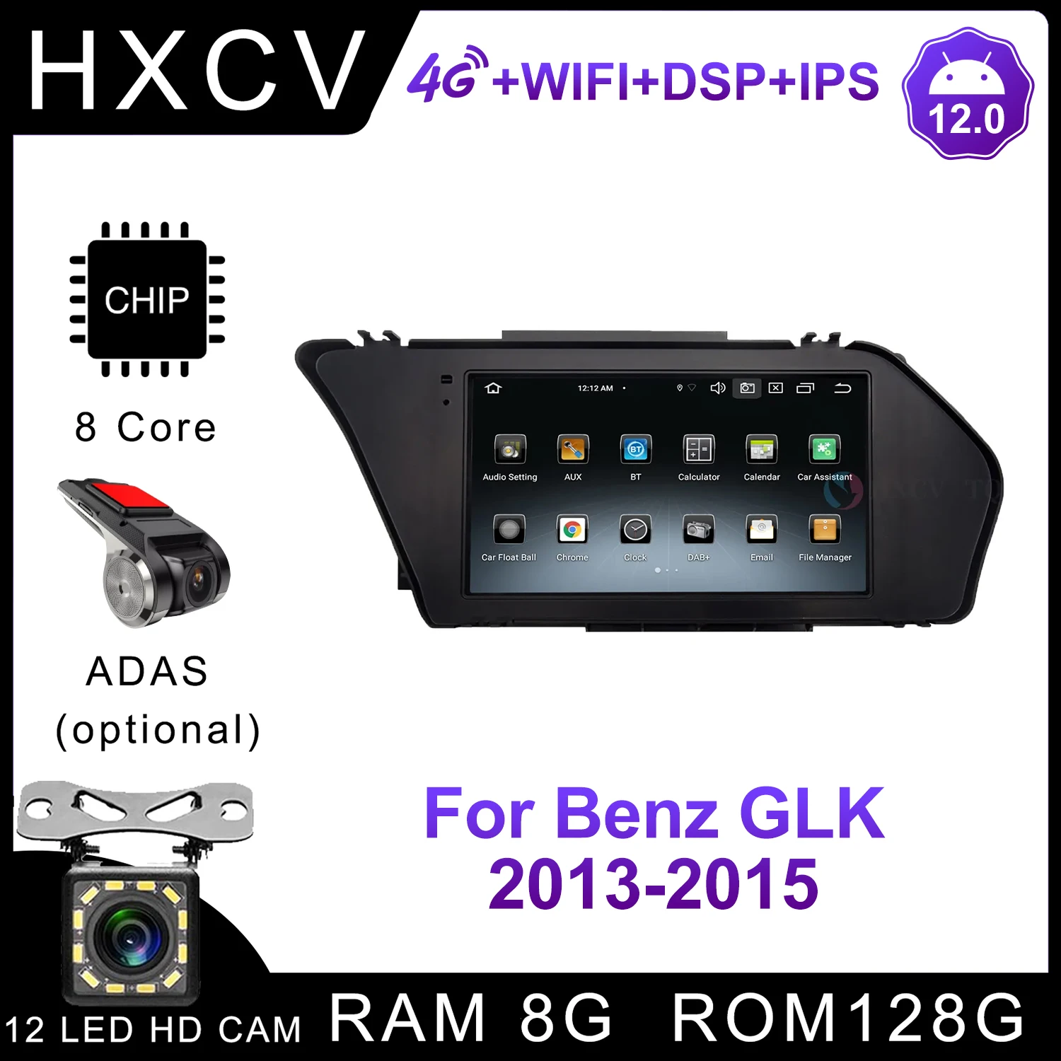 

HXCV Android System Multimedia DVD Player For Benz GLK 2013 - 2015 Car Stereo Radio Multifunctional GPS Navigation DAB+ Carplay