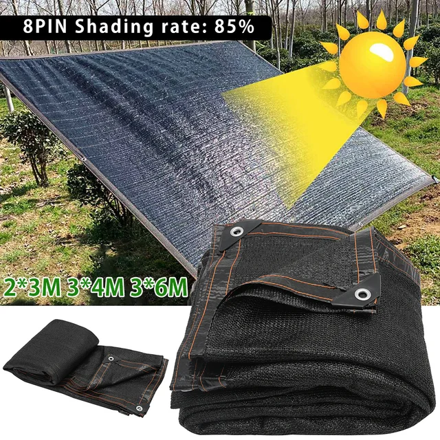 Kültéri Napernyő Nettó Hdpe Anti-Uv 85% Árnyékolás Rate Kerti Fényvédő Napvédő Napfarkas Árnyékoló Szövet Növényi Üvegházhatású Autó Borítás Fekete