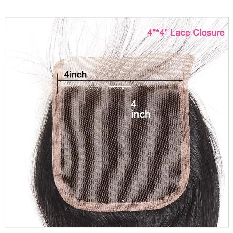 Kinky Curly Closure Only Brazilian Human Hair 4x4 Transparent Lace Closure Middle/ Free/ Three Part Pre Plucked with Baby Hair human hair lace closure