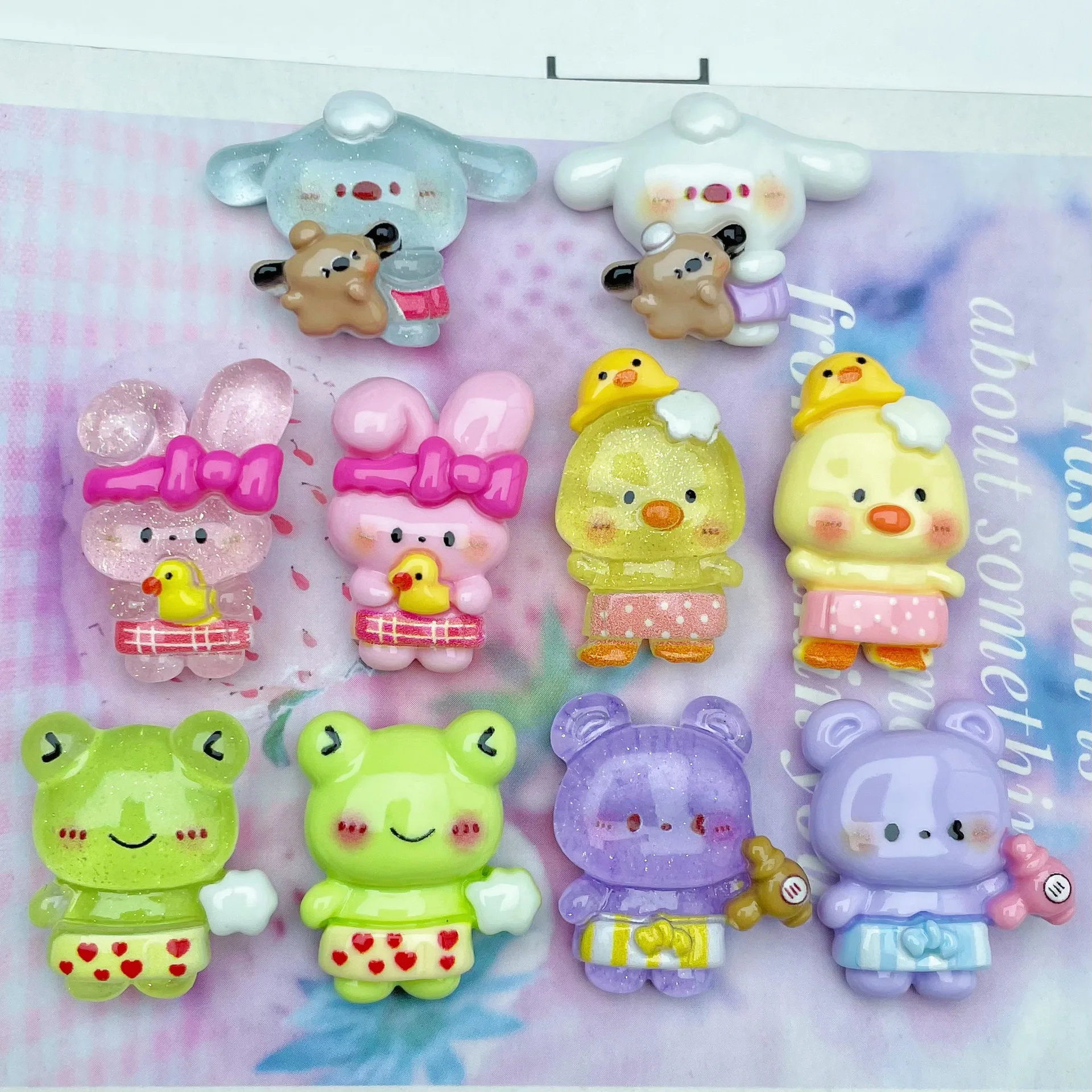 

100pcs Kawaii Cartoon Animal Flatback Resin Frog Rabbit DIY craft Scrapbooking Cabochon for Headwear Accessories