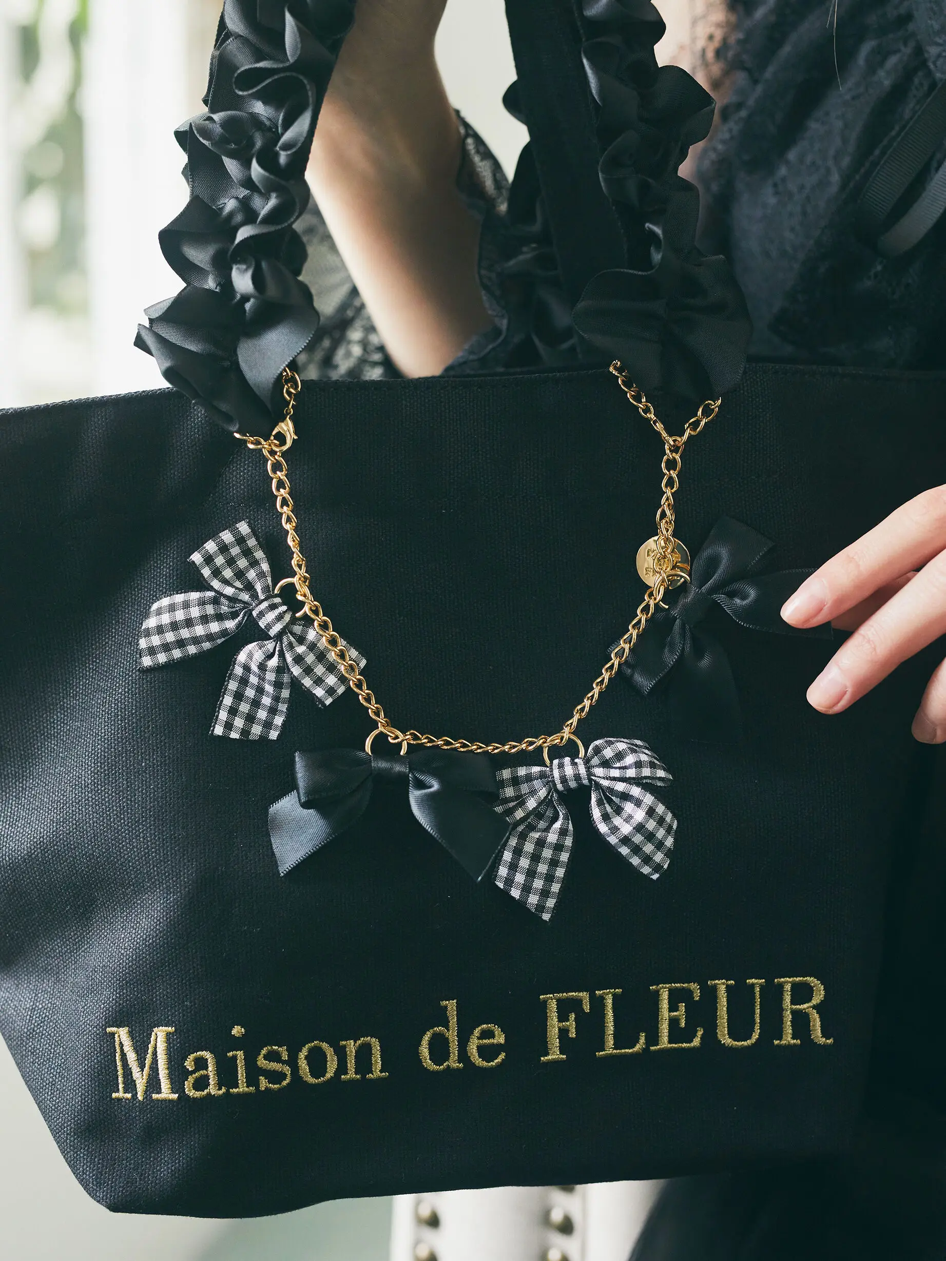Japanese Cute Plaid Bowknot Decorative Hanging Accessory Lolita Style Women Students Bag Charms Fashion Chain Bag Pendant
