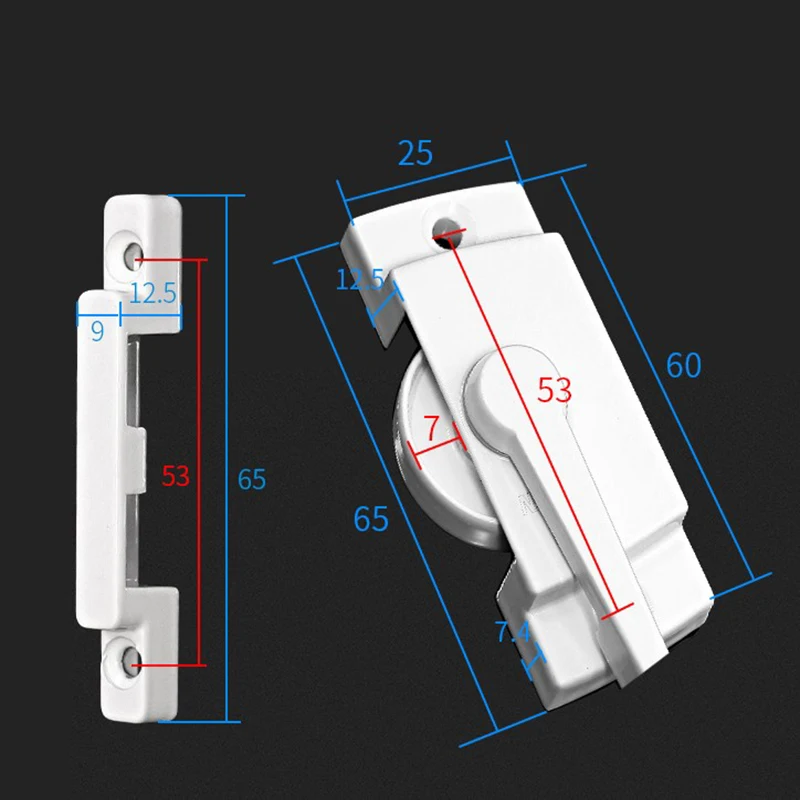 Crescent sliding window lock old-fashioned plastic steel sliding window door hook lock