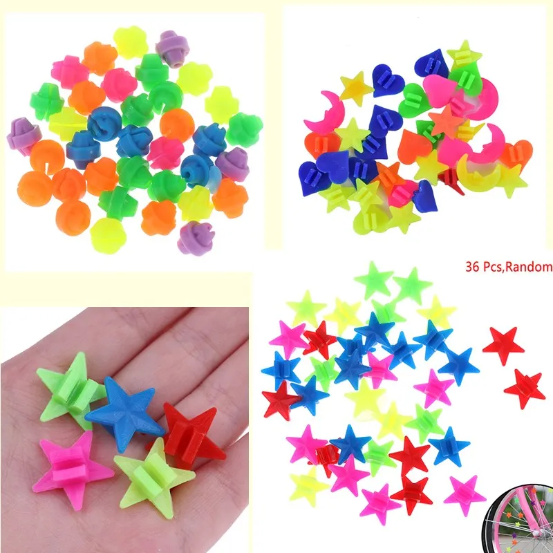 Bicycle Parts Bike Accessories Bicycle Wheel Beads Bicycle Wheel Spoke Colorful Plastic Bead Multi Color Children Clip Decoration baby Bike kid Cycling Accessories