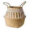 Macrame Home and garden kitchen accessories storage Organizer seagrass storage wicker basket storage basket flower pot basket 2