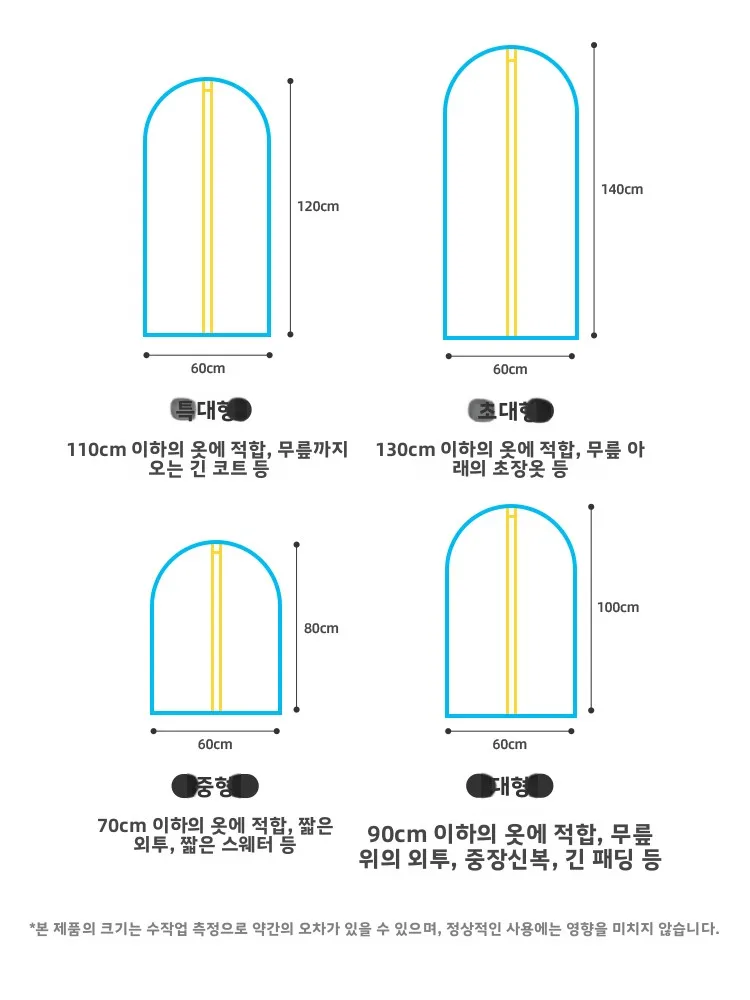 퍼 코트, 다운 재킷용 투명 방진 커버, 걸이형 옷장 보관 가방, 가정용 의류 보호 커버