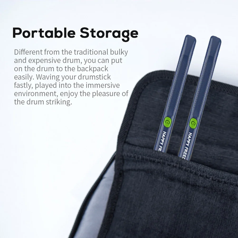 Air Drum with Drumsticks Set Portable Electronic Virtual Air Drum Drumsticks Pedals Professional for Beginners Children Adults