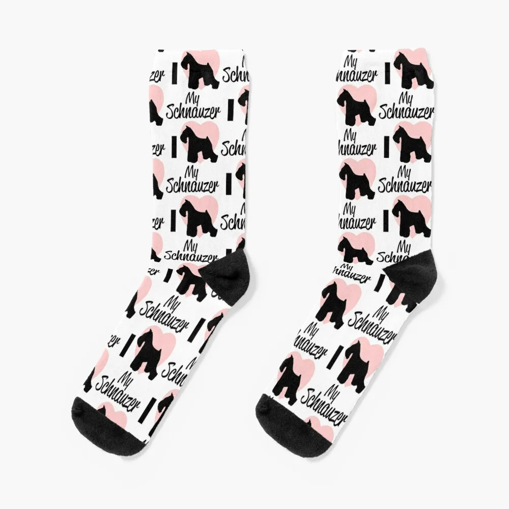 

I Love My Schnauzer - Christmas And Birthday Gift Ideas For Dog Lovers Socks funny gift Rugby Socks Man Women's