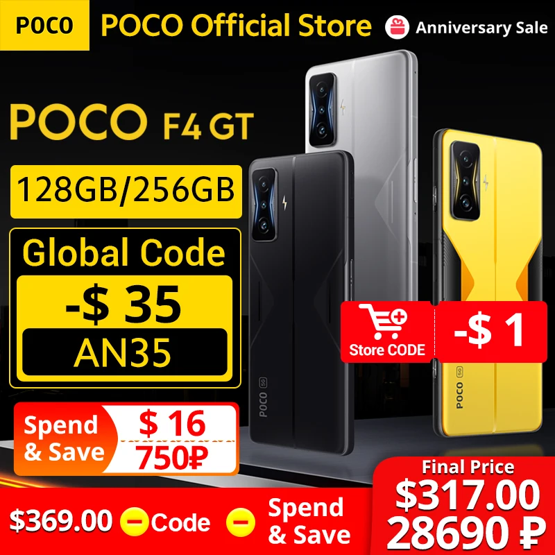  [World Premiere] POCO F4 GT 5G Smartphone Snapdragon 8 Gen 1 Octa Core 120Hz AMOLED DotDisplay pop-up triggers 120W Hyper Charge 