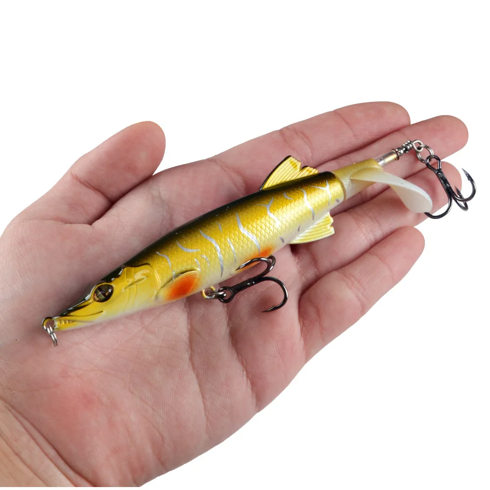 

1PCS 13cm 16g New Whopper Plopper Floating Popper Fishing Lure with Rotatable Soft Tail Artificial Hard Bait Swimbait Pesca