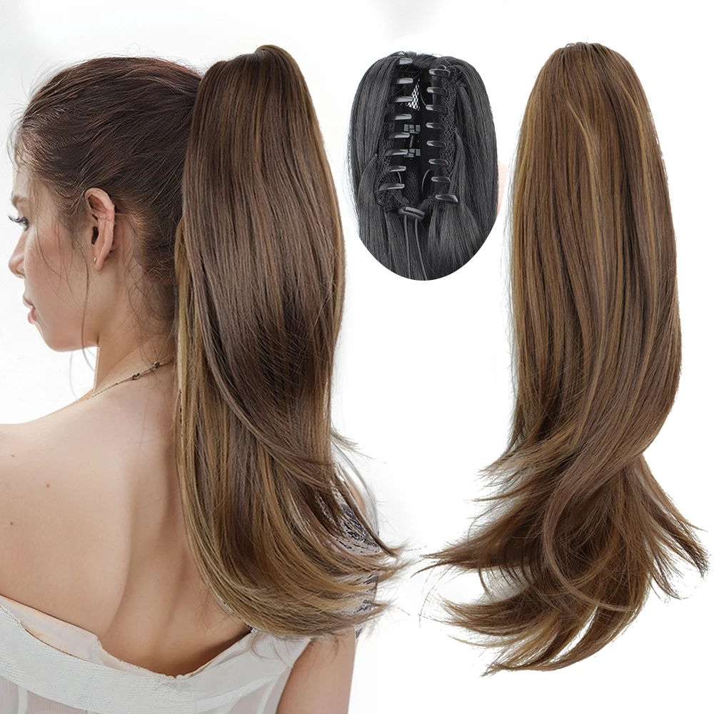 Synthetic Ponytail Hair Extensions 18Inch for Daily Use