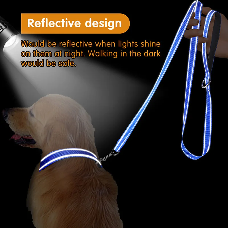 New Cats Dogs Harness Collar Lead Strap Night Reflection Dog Pet