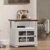 End Table, 21'' Side Table with Charging Station, End Table with Storage, Nightstand with Adjustable Shelf for Living Room 3