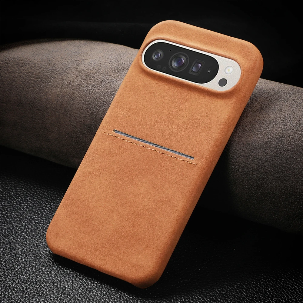 جراب محفظة من جلد الغنم الفاخر لجوجل بيكسل 9 برو إ...