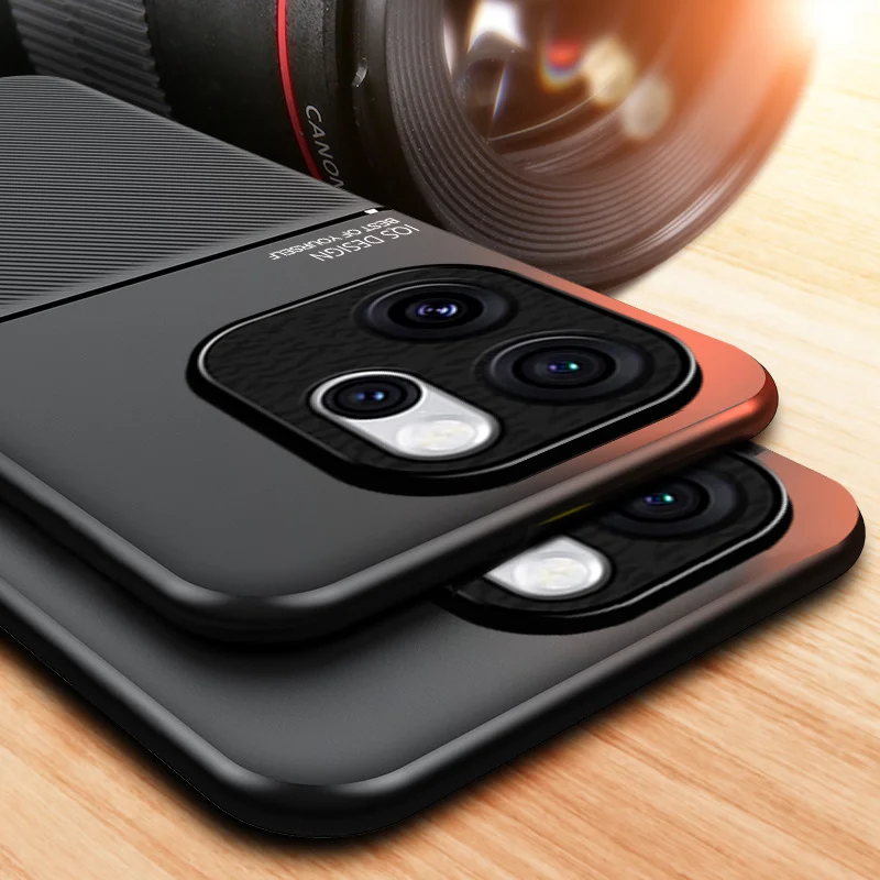 Magnetic Leather Phone Case with Soft Silicone Bumper Back Cover – Premium Car Mount Design