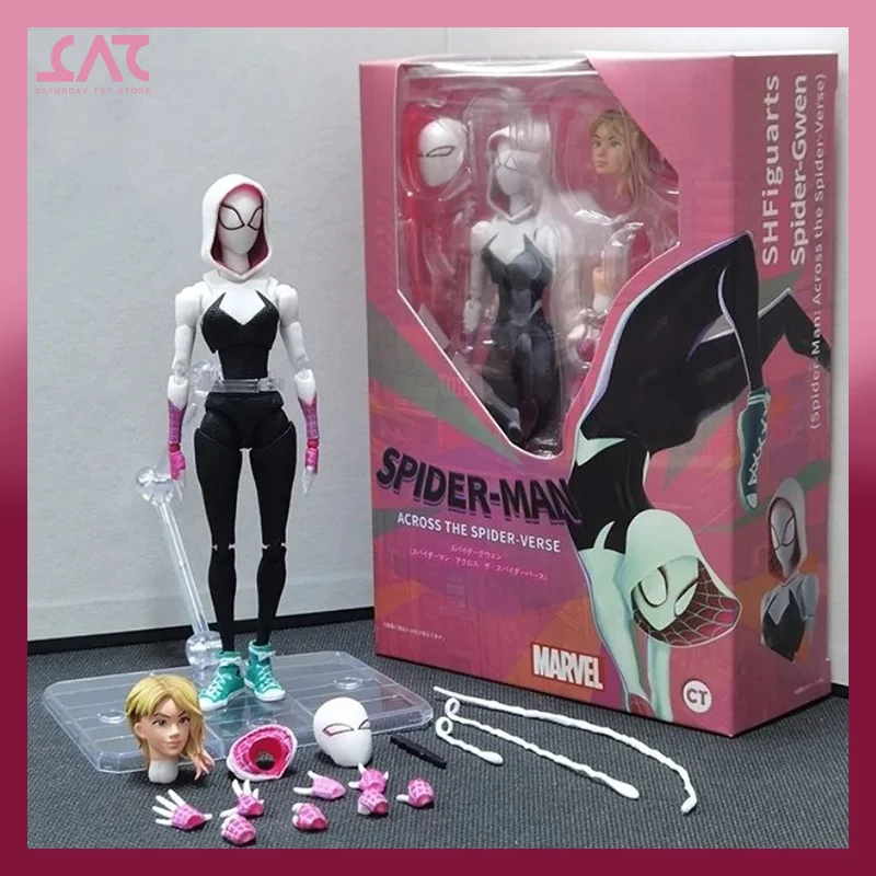 

Shf Gwen Action Figures Spider-man Miles Morales Gwen Stacy Spider-man Across The Spider-verse Figure Spiderman Pvc Model Toy