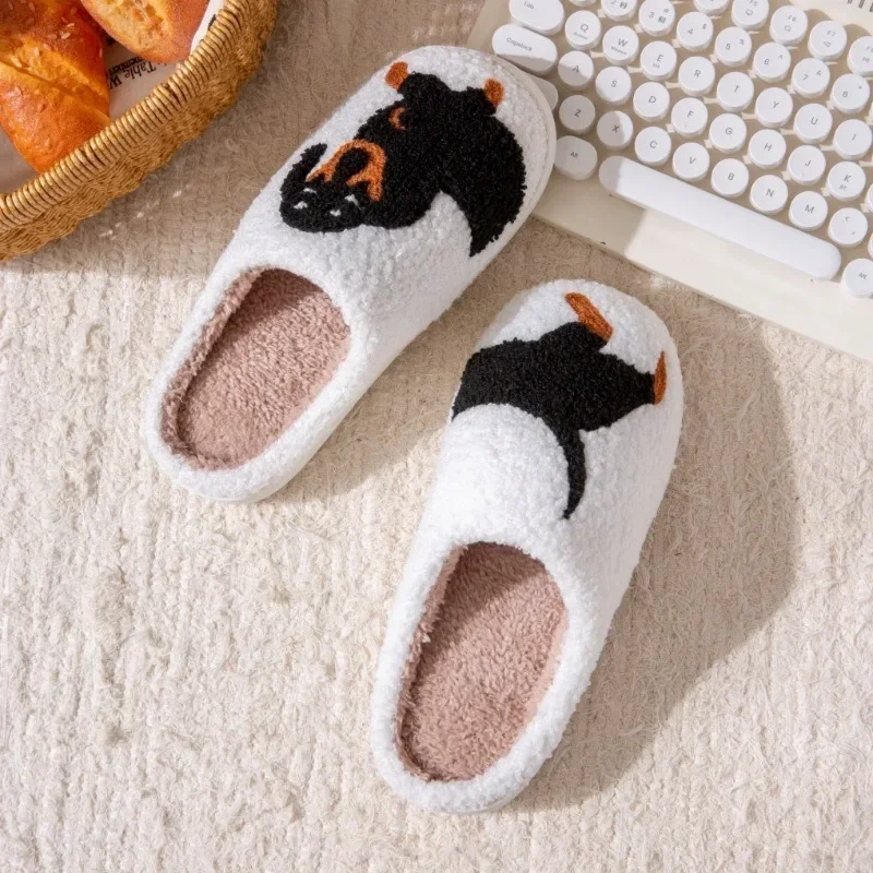 2024 Hot Style European and American Cotton Slippers for Men and Women At Home Winter Dachshund Embroidered Warm Indoor 6