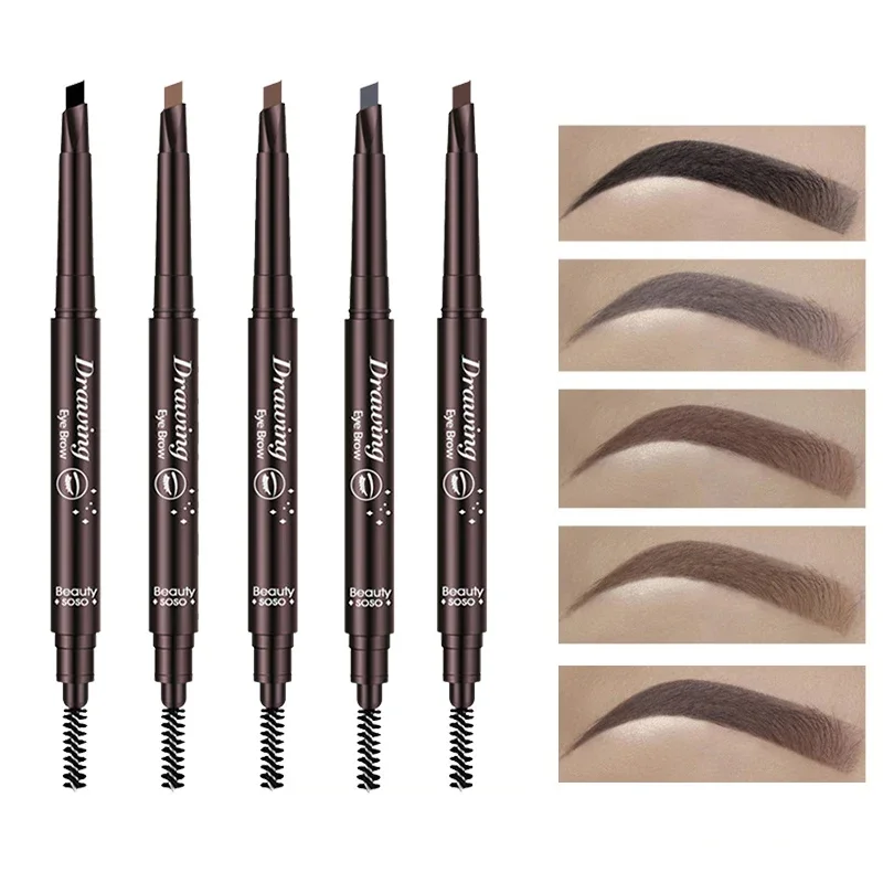 

Eyebrow Pencil Double Ended Waterproof Long Lasting Eyebrow Enhancers Eye Make Up Cosmetic Tool with Brush Brow Extension Pencil