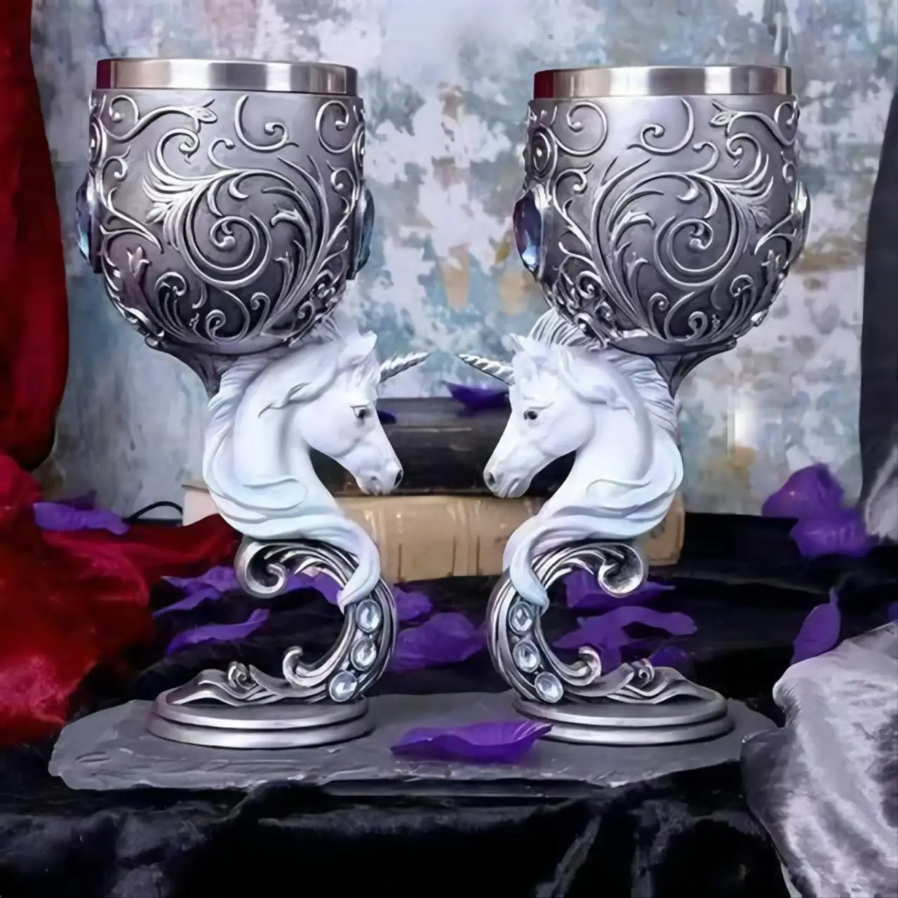 Stainless Steel Wine Cup Western Dragon Personalized 3D Wolf Head Goblet