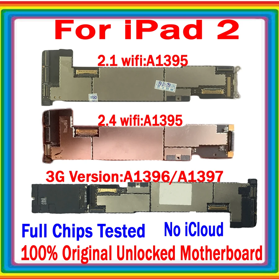 Originale Sbloccato Icloud Gratuito Per Ipad 2 Logic Board 16Gb 32Gb 64Gb A1935/A1396/A1397 Mainboard Per Ipad 2 Scheda Madre Test Completo