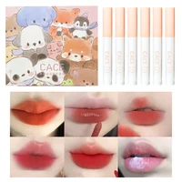 6pcs/set Lip Gloss Cute Box Girls Gift Matte Long Lasting Non-stick Cup Lipgloss Cigarette Tube Lipstick Lip Makeup Cosmetics 1