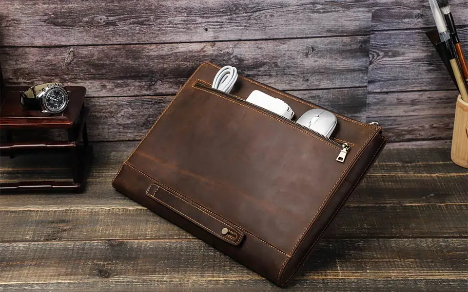 saco do portátil de couro genuíno para macbook pro polegada macbook air ar caso pro acessórios de capa de manga