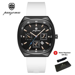 Luxury Silicone Strap Quartz Wrist Watch with Large Dial - Unisex Fashion Timepiece (White)