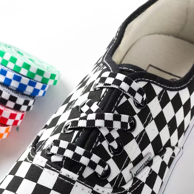 Fashion Checkerboard Grid Shoelaces for Sneakers Flat Original