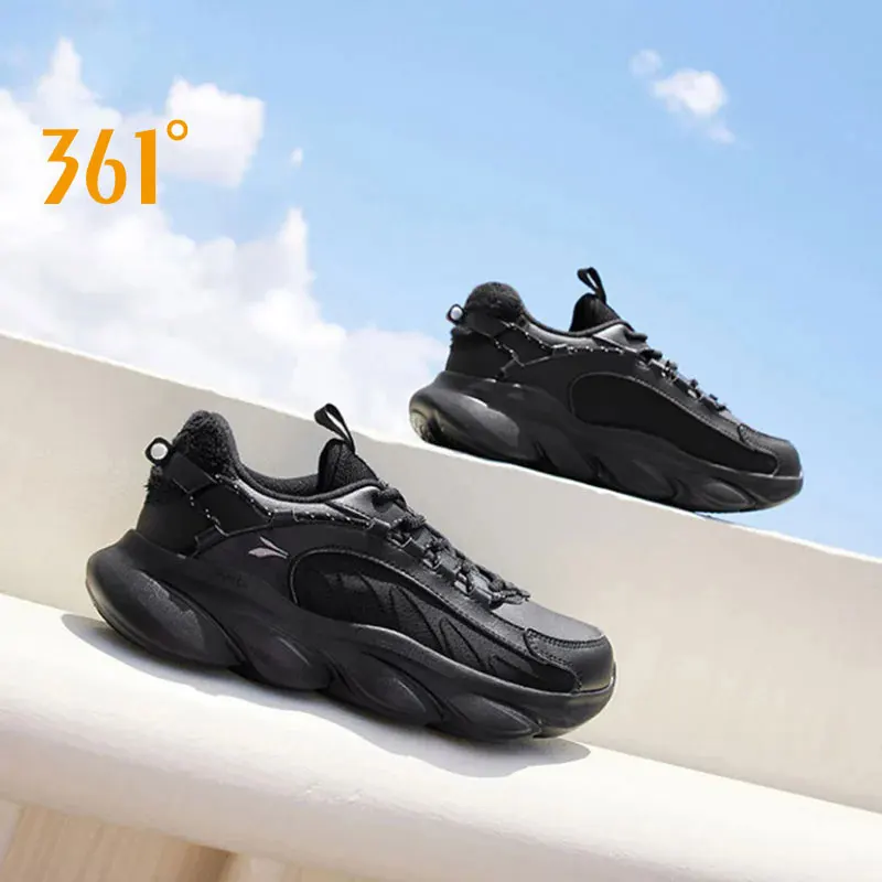 361 Degrees Enchanted Women Running Shoes Leather Anti-Splashing Shock Absorbing Non-Slip Cushioning Female Sneakers 682332211F