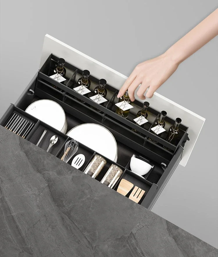 Metal Kitchen Cabinet Storage Narrow Organizer Drawer Small Spaces Extendable Cabinets  with Sliding Track Furniture