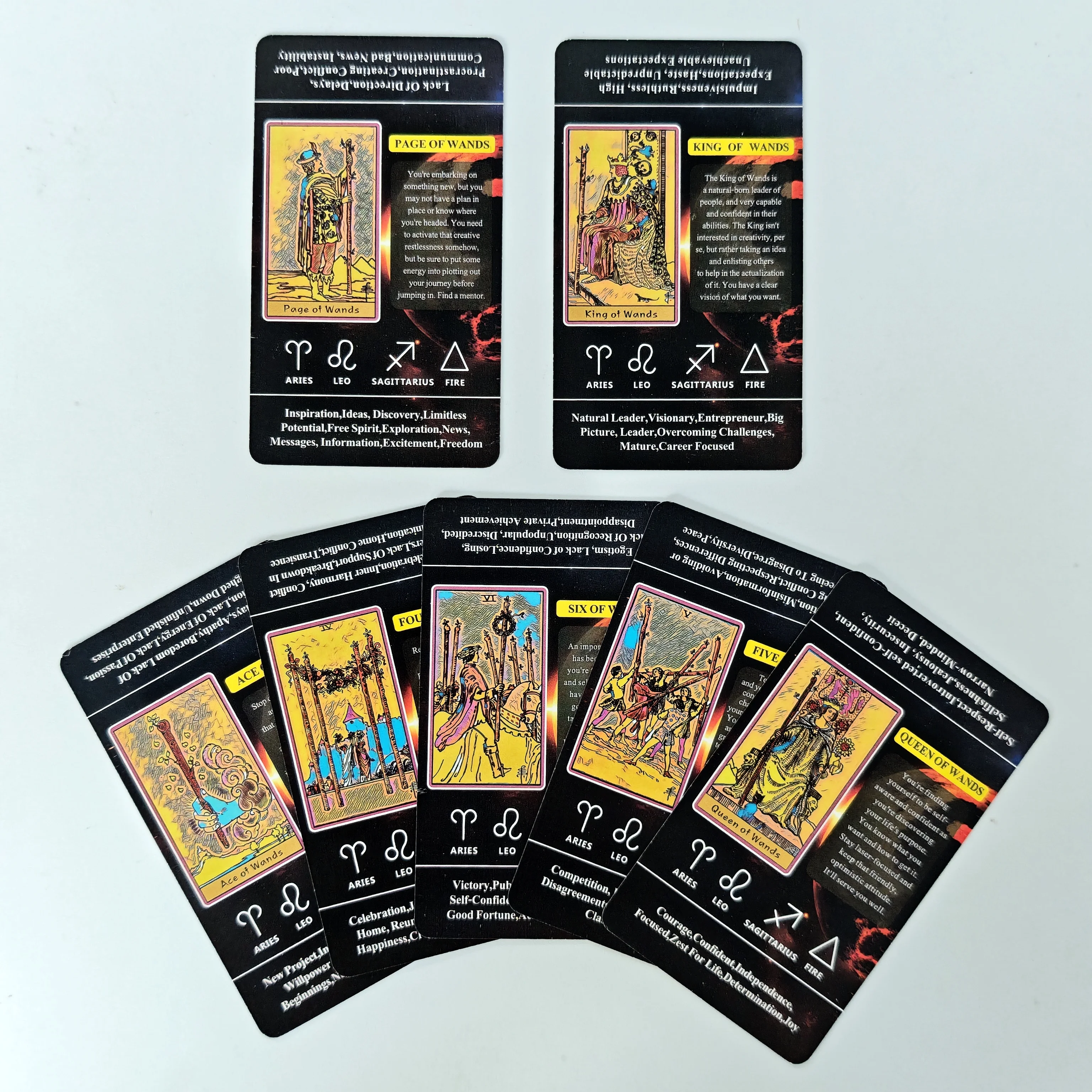 بطاقات التارو للمبتدئين مع معنى لهم، 78 قطعة من بط...