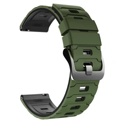 22mm Silicone Sports Strap Replacement Band - Universal Design - 1PCS 22mm (Army Green Black)
