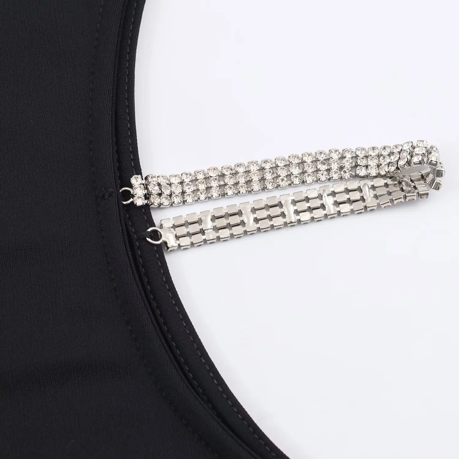 Women Sexy Black Long Dress Female Summer New Jewelry Decoration Hollow-Out Dress Lady High Street Elegant Evening Party Dress