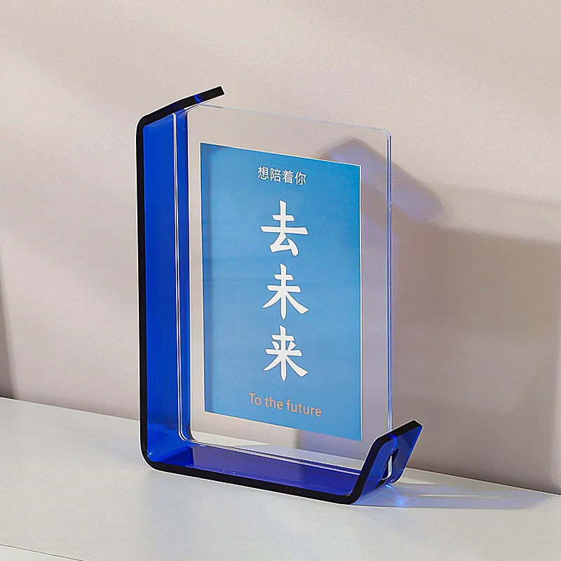 Acrylic L Shaped Photo Frame Double Sided Transparent Home Decor