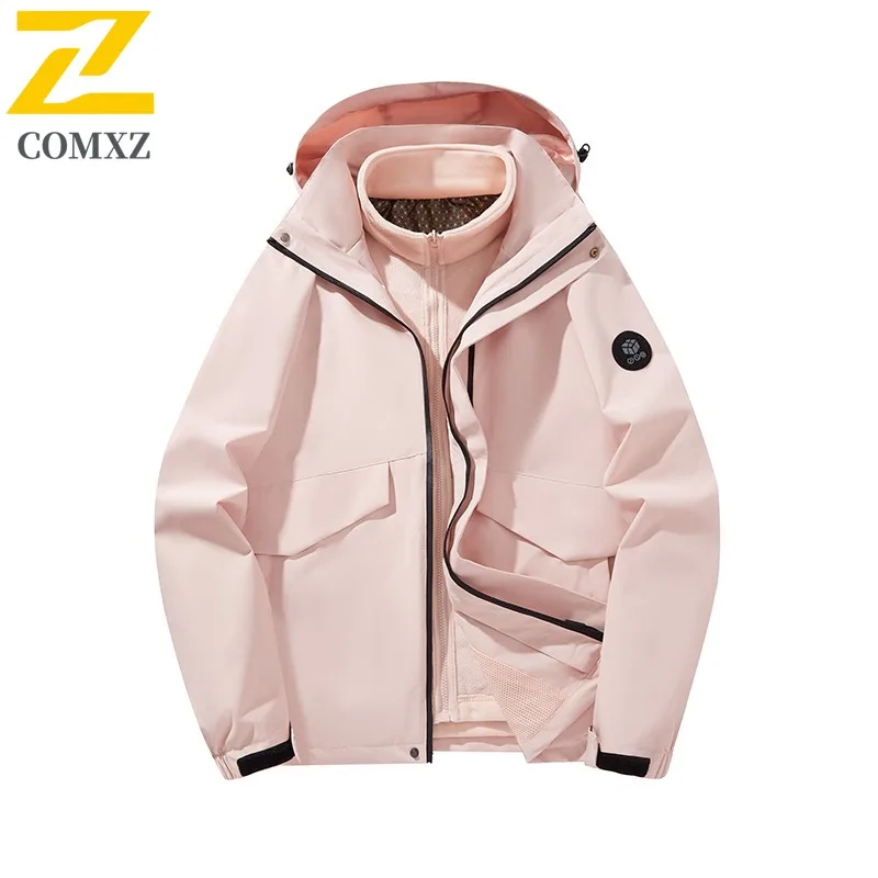 COMXZ Casual Hooded Men Jacket Outdoor Travel Windproof Warm Parka Premium Hiking Comfortable Cold Resistant Winter New Clothing